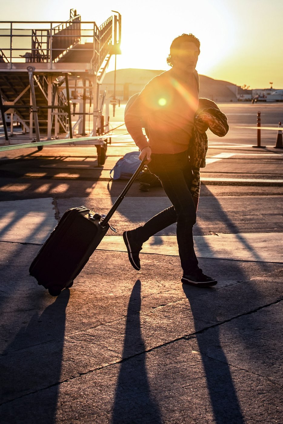 Business traveller with a suitcase